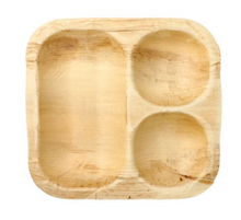 Load image into Gallery viewer, 3-Compartment Square Plate , 25 pack