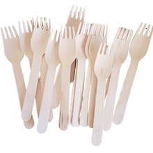 Load image into Gallery viewer, 15 cm (6") Wooden Forks, 100 pack - Greenovation - Eco Dinnerware