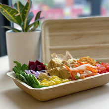 Load image into Gallery viewer, 9.5"x 6.5"x 1.5" Rectangular Container with Lid and sleeves, 50/100 case ( 700ml )